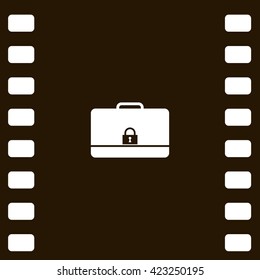 Modern flat vector icon of secured briefcase