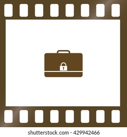 Modern flat vector icon of secured briefcase
