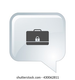 Modern flat vector icon of secured briefcase
