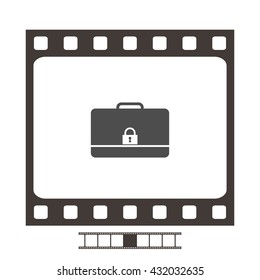 Modern flat vector icon of secured briefcase