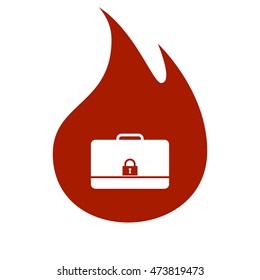 Modern flat vector icon of secured briefcase