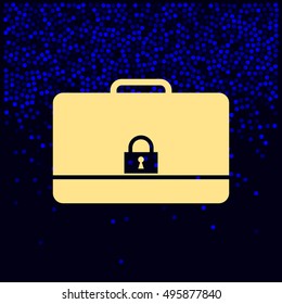 Modern flat vector icon of secured briefcase