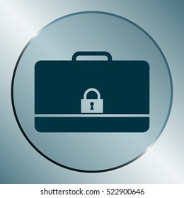 Modern flat vector icon of secured briefcase