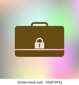 Modern flat vector icon of secured briefcase