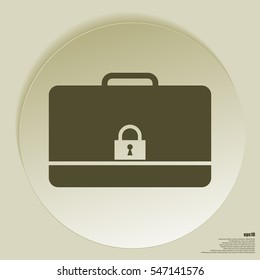 Modern flat vector icon of secured briefcase