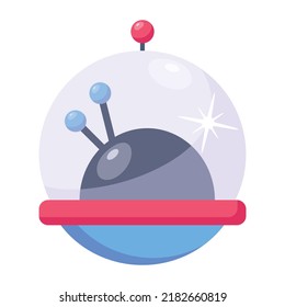 Modern Flat Vector Icon Of Space Probe 