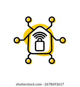 Modern flat vector icons representing smart home technology and futuristic living, perfect for digital applications.