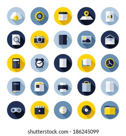 Modern flat vector icons set of universal elements for web design and mobile apps