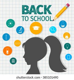 Modern flat vector illustration of cartoon kid