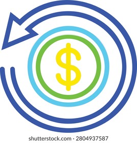 Modern flat vector illustration featuring a money circulation icon with circular arrows surrounding a dollar symbol, representing currency exchange, financial transactions, cash flow, digital payments, banking, fintech, investment, and payment processing. Ideal for banking apps, fintech platforms, financial dashboards, business websites, accounting software, presentations, mobile apps, and finance-related projects. #MoneyCirculation #CurrencyExchange #MoneyExchange #FinancialTransaction #PaymentCycle #CashFlow #MoneyTransfer #Finance #Banking #Fintech #DigitalPayment #OnlinePayment #BusinessFinance #FinancialServices #Investment #Accounting #Economy #PaymentProcessing #FlatVector #VectorIllustration #EditableVector #FinanceIcon #Transaction #BankingSystem #PaymentSolution