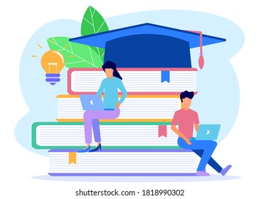 Modern flat vector illustration of Online Education concept for website and mobile website. Landing page templates. Easy to edit and customize.