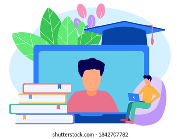 Modern flat vector illustration of Online Education concept for website and mobile website. Landing page templates. Easy to edit and customize.