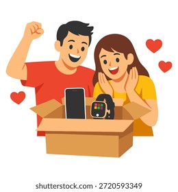 Ilustração vetorial plana moderna de um smartphone decorado com corações e um arco de presente, simbolizando amor, romance e afeto digital. Perfeito para projetos de Dia dos Namorados, aplicativos de namoro, mensagens românticas, postagens em mídias sociais, marketing móvel e projetos digitais com temas de amor.