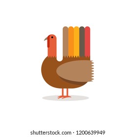 moderne flache Vektorgrafik eines Truthühners. Für Thanksgiving-Designs, Dekoration, Webseiten. Symboldesign. 