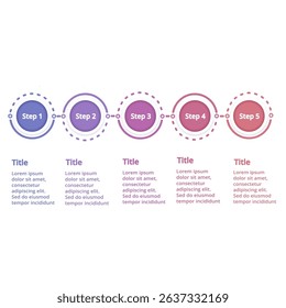 A modern flat vector infographic template showing a project or business timeline with arrows, icons, and steps. Ideal for reports, presentations, marketing plans, or education content. Fully editable 