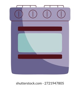 Moderno Vector plano de una cocina con horno
