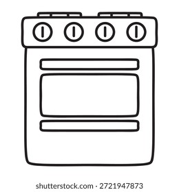 Modern Flat Vector of a Kitchen Stove with Oven
