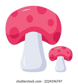 Modern flat vector of mushrooms