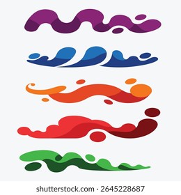 Um conjunto vetorial plano moderno de elementos divisores abstratos. Inclui linhas decorativas, separadores minimalistas e formas gráficas criativas. Perfeito para separar texto, melhorar layouts ou adicionar um visual