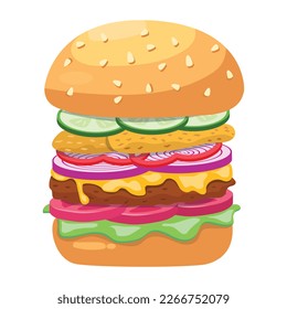 Modern flat vector of tower burger  
