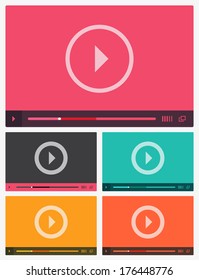 Modern flat video player interface. Vector illustration.