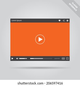 Modern Flat Video Player Interface