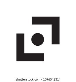 Modern Flat Viewfinder Focus Logo Icon Emblem