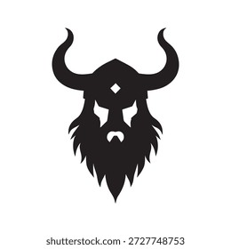 Modernes flaches Viking-Logo mit sauberem Krieger-Symbol