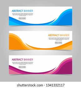 Modern flat wave banner background. business template. modern design. Vector abstract wave design banner web template in red orange blue color. - Vector