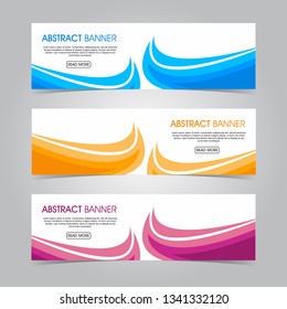 Modern flat wave banner background. business template. modern design. Vector abstract wave design banner web template in red orange blue color. - Vector