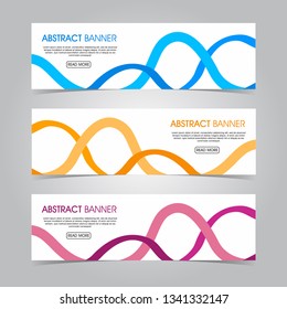 Modern flat wave banner background. business template. modern design. Vector abstract wave design banner web template in red orange blue color. - Vector