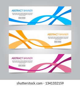 Modern flat wave banner background. business template. modern design. Vector abstract wave design banner web template in red orange blue color. - Vector