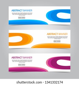 Modern flat wave banner background. business template. modern design. Vector abstract wave design banner web template in red orange blue color. - Vector