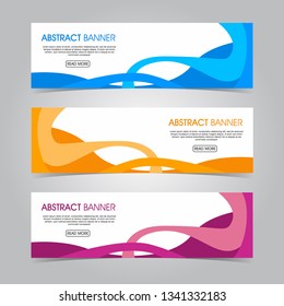 Modern flat wave banner background. business template. modern design. Vector abstract wave design banner web template in red orange blue color. - Vector