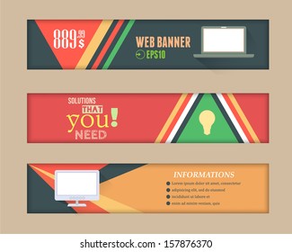Modern Flat Web Banners Vector Collection