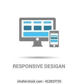 Modern flat web design in responsive website vector