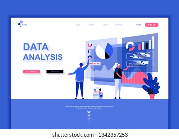 Modern flat web page design template concept of Auditing, Data Analysis decorated people character for website and mobile website development. Flat landing page template. Vector illustration.