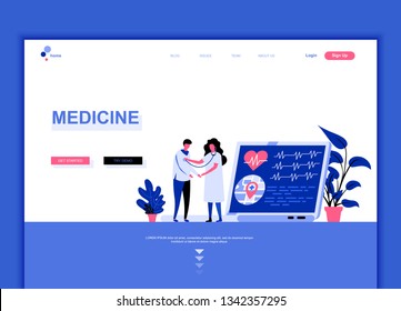 Modern flat web page design template concept of Medicine and Healthcare decorated people character for website and mobile website development. Flat landing page template. Vector illustration.