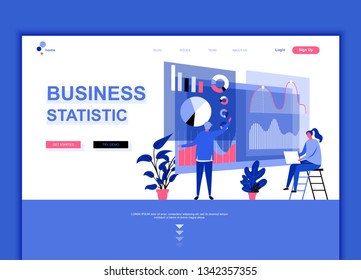 Modern flat web page design template concept of Business Statistic decorated people character for website and mobile website development. Flat landing page template. Vector illustration.