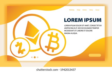 Modern flat web page design template concept of Cryptocurrency Exchange decorated people character for website and mobile website development. Flat landing page template. Vector illustration.