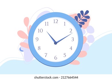 Concepto moderno de diseño de páginas web planas de administración del tiempo. ilustración vectorial