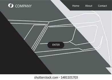 Modern flat website template design. Suitable for auto car landing page