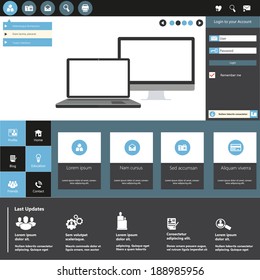 Modern flat website template design Eps 10