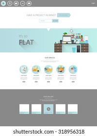 Modern Flat Website Template Design Vector