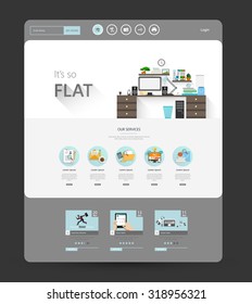 Modern Flat Website Template Design Vector