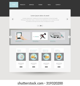 Modern Flat Website Template Design Vector