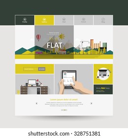 Modern Flat Website Template Design Vector