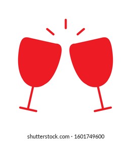 Modern flat wine glasses icon