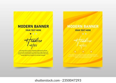 Modern Flat Yellow Comic Style Banner Template, can be used for business designs, presentation designs or any suitable designs.