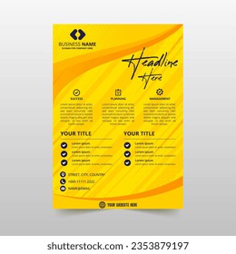 Modern Flat Yellow Comic Style Flyer Template, can be used for business designs, presentation designs or any suitable designs.